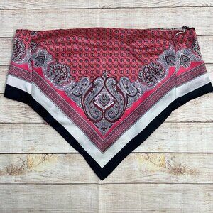 ZARA Women's Paisley Scarf Print Bandana Top Size XS Red Pink Black Boho